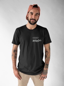 "aoleòu." / tricou negru unisex - Img 2