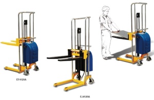 PD4150 TRANSPALET ELECTRIC CU CATARG SI CU PLATFORMA, CAPACITATE 400 KG, INALTIME DE RIDICARE 1.500 MM, FURCI REGLABILE PE LATIME - Img 2