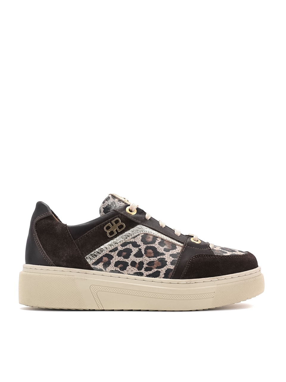 WOMEN'S LEOPARD PRINT SHOES WITH GOLDEN ELEMENTS
