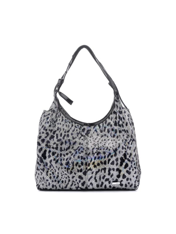 LADIES' BAG MADE OF GENUINE LEATHER WITH LASER PROCESSING IN SILVER