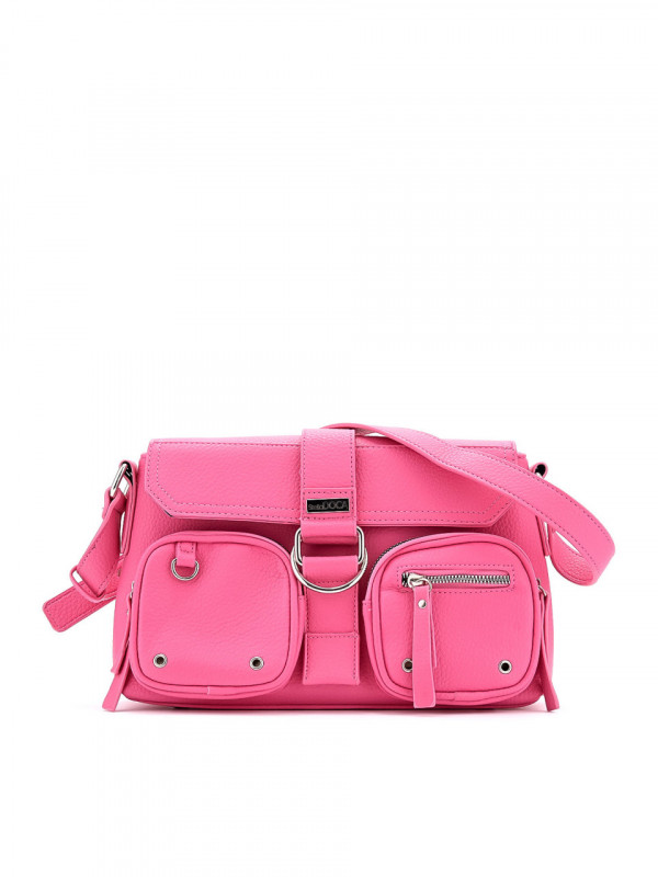 WOMEN'S BAG IN CYCLAM COLOR WITH TWO FRONT POCKETS AND METAL POCKETS