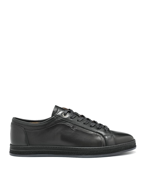 МЪЖКИ СПОРТНО- ЕЛЕГАНТНИ ОБУВКИ ОТ ЕСТЕСТВЕНА КОЖА В ЧЕРЕН ЦВЯТ С ВРЪЗКИ