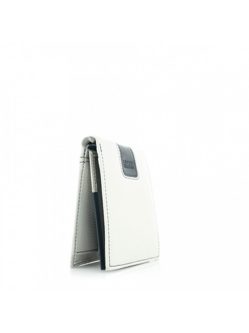 Men's wallet made of genuine leather in gray color