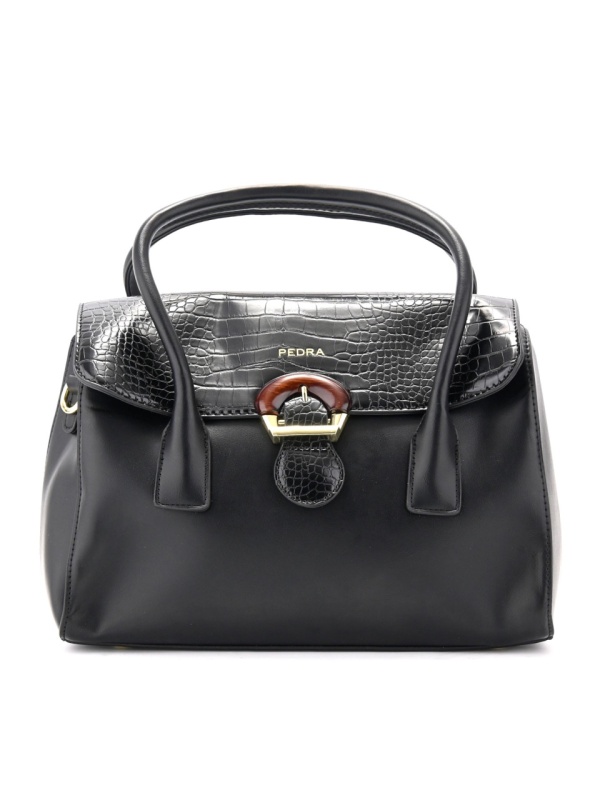 WOMEN'S BAG WITH CROCODILE PRINT IN SET WITH SMALL BLACK PURSE