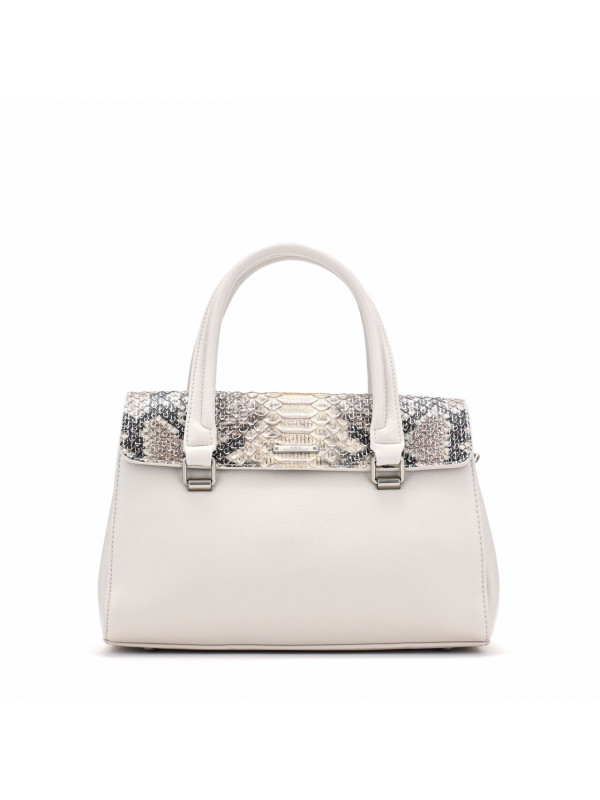 WOMEN'S STYLISH BAG WITH AN ATTRACTIVE SNAKE PRINT IN BEIGE COLOR