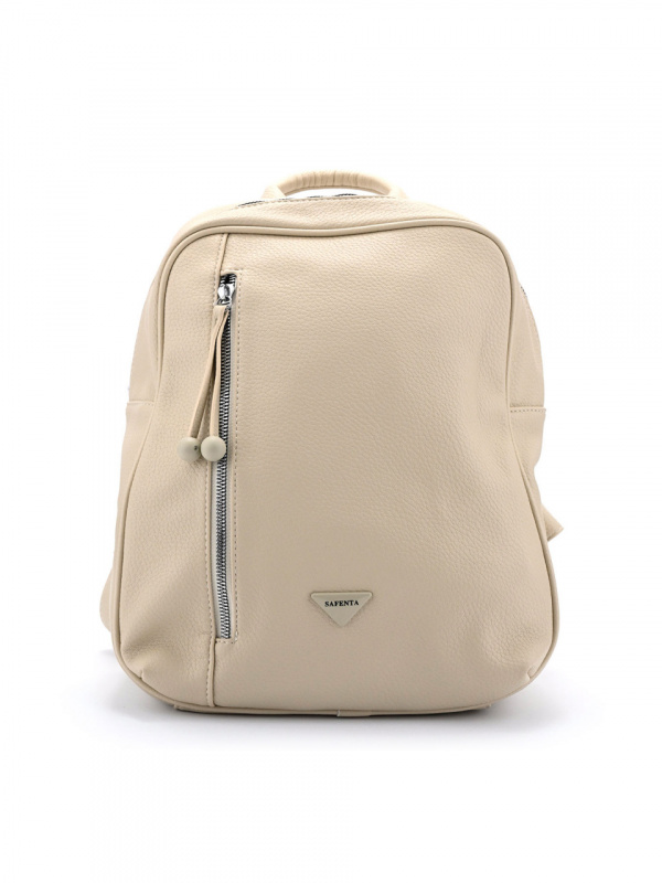 BEIGE WOMEN'S BACKPACK WITH FRONT POCKET