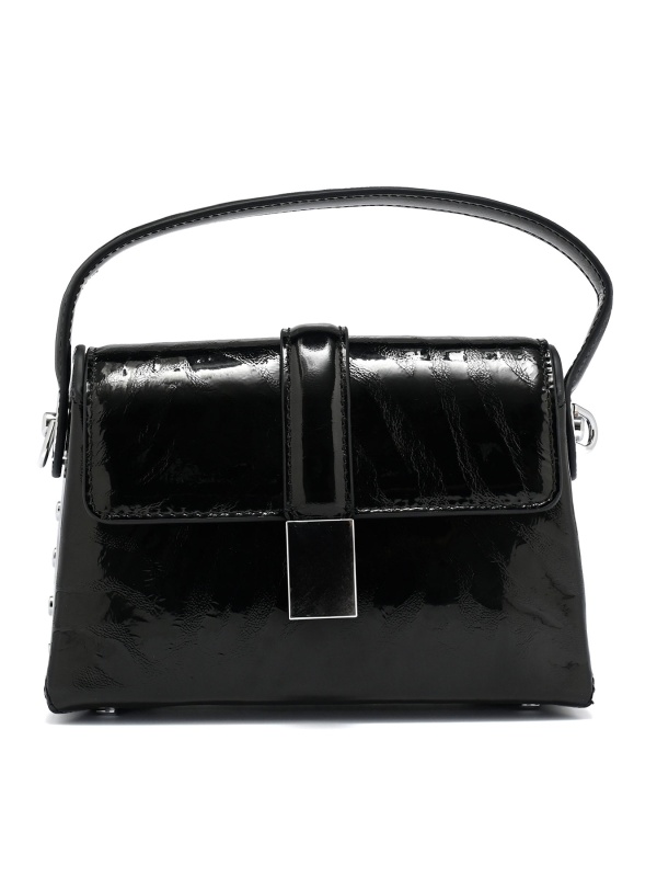 LADIES' ELEGANT BAG WITH LACQUERED COATING IN BLACK
