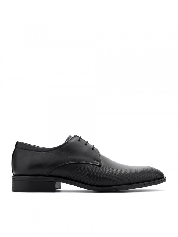 MEN'S ELEGANT GENUINE LEATHER SHOES WITH LACE UP AND PERFORATION