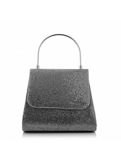 Formal small handbag with stones and detachable long chain handle
