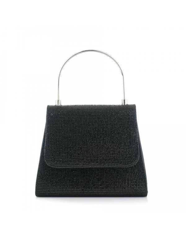 Formal small handbag with stones and detachable long chain handle