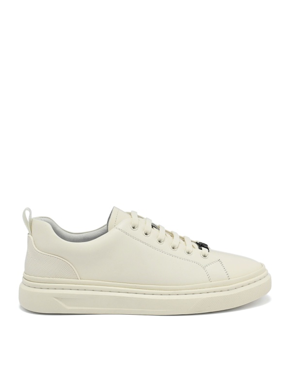 MEN'S SHOES MADE OF GENUINE LEATHER IN WHITE COLOR WITH METALLIC ACCENT