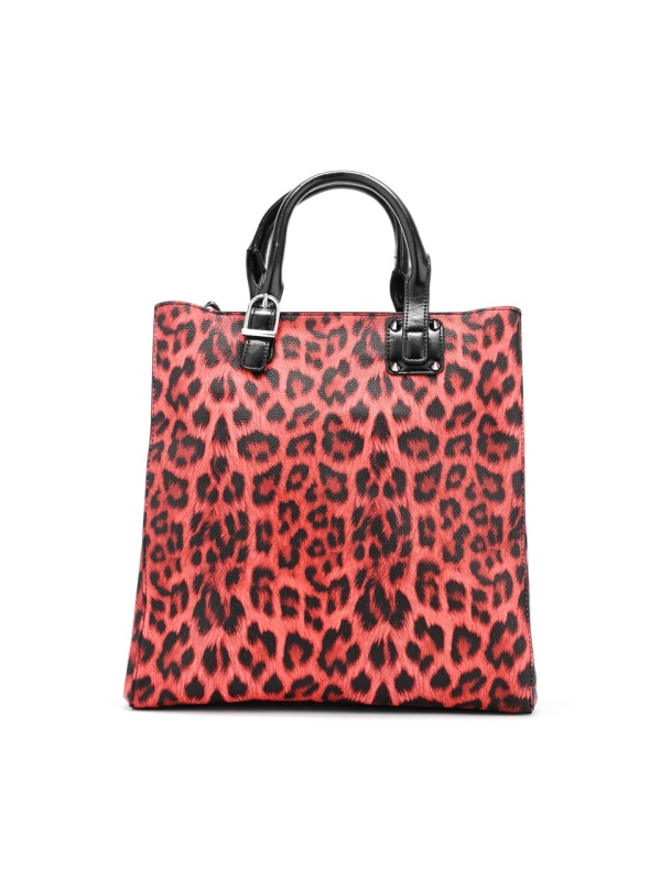 WOMEN'S BAG IN RED COLOR WITH TIGER PRINT