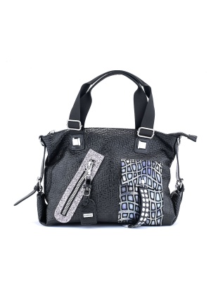 WOMEN'S LACQUER BAG WITH DECORATIVE ELEMENTS
