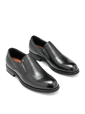 MEN'S ELEGANT SHOES MADE OF GENUINE LEATHER IN BLACK COLOR