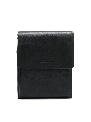 MEN'S SHOULDER BAG MADE OF ECO LEATHER IN BLACK COLOR