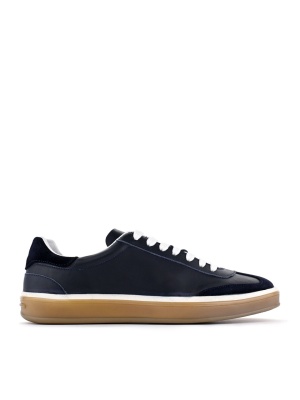 MEN'S SNEAKERS IN BLUE GENUINE LEATHER AND SUEDE
