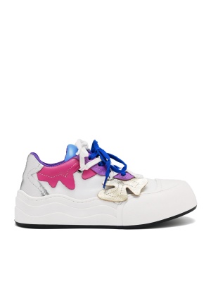 WOMEN'S SPORTS SHOES MADE OF GENUINE LEATHER WITH MULTICOLOR DESIGN
