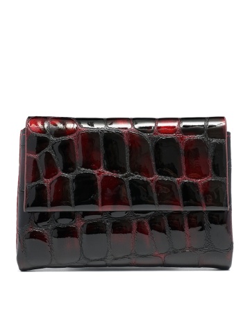 COMPACT WOMEN'S WALLET MADE OF GENUINE LEATHER IN BURGUNDY COLOR