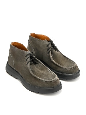 MEN'S BOOTS MADE OF NATURAL SUEDE IN GREEN WITH THICK SOLE