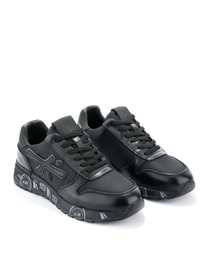 MEN'S SPORTS SHOES IN GENUINE LEATHER AND TEXTILE AND SOLE WITH LETTERING