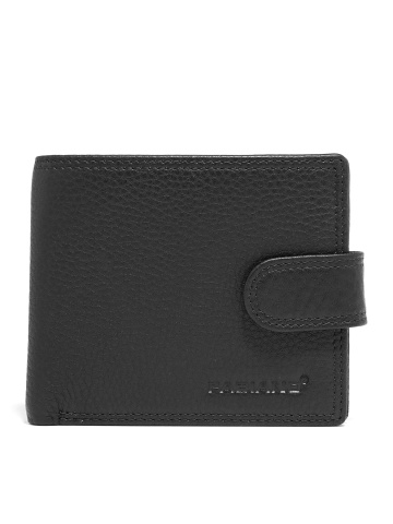 MEN'S STYLISH GENUINE LEATHER WALLET WITH BUTTON IN BLACK