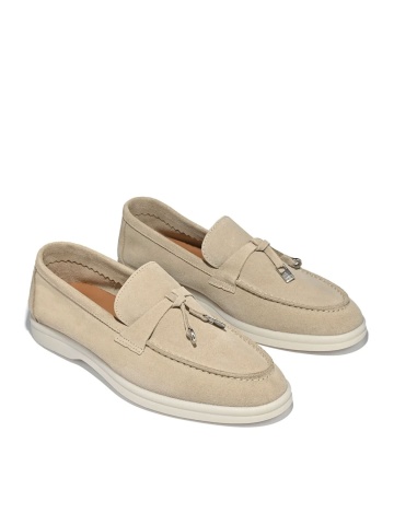 WOMEN'S BEIGE NATURAL SUEDE Moccasins