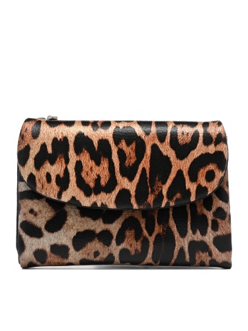 COMPACT WOMEN'S WALLET MADE OF GENUINE LEATHER WITH LEOPARD PRINT