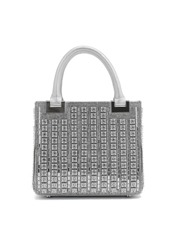 SILVER OFFICIAL BAG WITH RICH STONES DECORATION