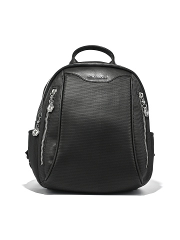 WOMEN'S BACKPACK IN BLACK WITH ZIPPERS