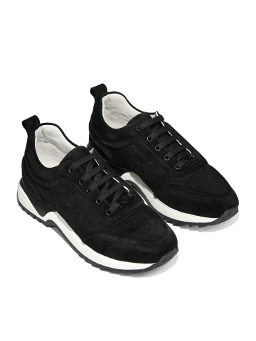 WOMEN'S NATURAL SUEDE SNEAKERS IN BLACK