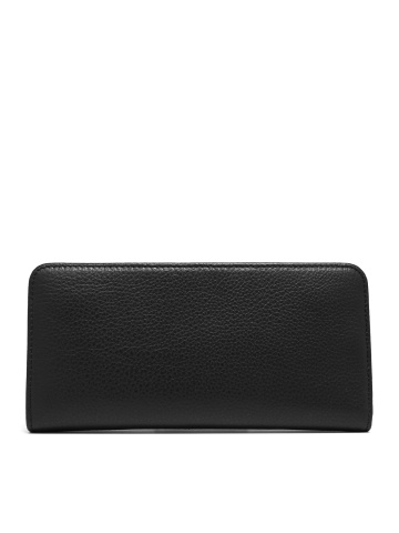 WOMEN'S PURSE MADE OF GENUINE LEATHER WITH A CLEAN DESIGN IN BLACK