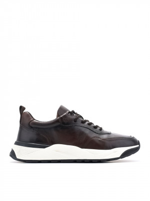 BROWN GENUINE LEATHER SNEAKERS FOR MEN