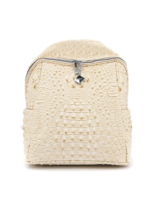 WOMEN'S BACKPACK IN BEIGE COLOR WITH CROCO PRINT