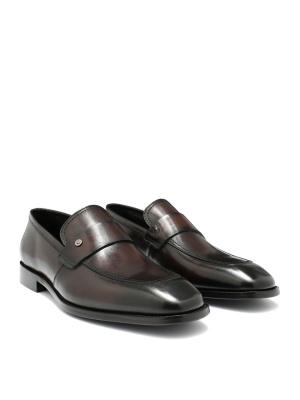 MEN'S ELEGANT SHOES MADE OF GENUINE LEATHER IN BURGUNDY COLOR
