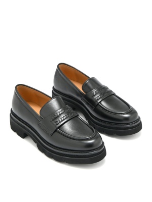 WOMEN'S GENUINE LEATHER LOAFERS IN BLACK