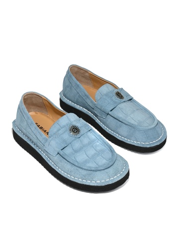 WOMEN'S MOCCASINS MADE OF NATURAL SUEDE WITH EFFECTIVE CROCODILE EMBOSSING AND LIGHTWEIGHT SOLE