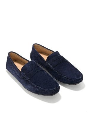 MEN'S EVERYDAY LOAFERS MADE OF NATURAL SUEDE IN BLUE