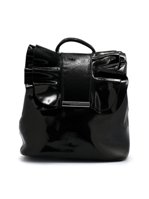 WOMEN'S BACKPACK MADE OF LACQUER IN BLACK COLOR