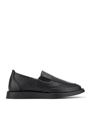 WOMEN'S CROSS PRINT GENUINE LEATHER SHOES WITH FLAT SOLE