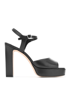 WOMEN'S HIGH HEEL SANDALS WITH THIN ANKLE STRAPS IN BLACK