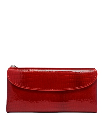 WOMEN'S PURSE MADE OF GENUINE LEATHER WITH LACQUERED COATING IN RED