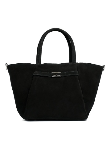 ELEGANT WOMEN'S BAG MADE OF BLACK VELVET WITH DECORATION