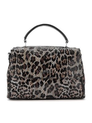 LEOPARD PRINT LASER PRINT GENUINE LEATHER LADIES BAG
