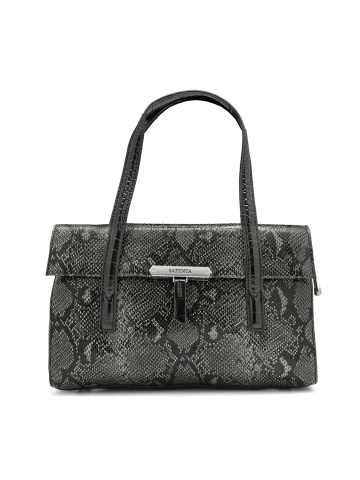 WOMEN'S BAG WITH EFFECTIVE SNAKE PRINT IN GREY