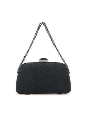 OFFICIAL SMALL WOMEN'S BAG MADE OF SHINY TEXTILE IN BLACK COLOR