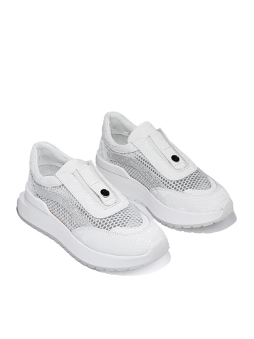 WOMEN'S SHOES MADE OF GENUINE LEATHER WITH MESH