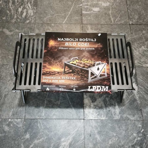 Sklopivi prenosni roštilj na ugalj - 500x300mm - Img 3