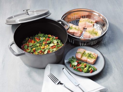 STAUB okrugla gusana posuda Cocotte 24cm - siva boja - Img 6