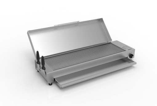 Električni roštilj inox  za stan sa poklopcem HOME L
