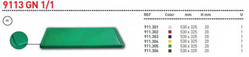 Daska za sečenje od polietilena 325 x 265 x 18 mm